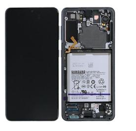 LCD Дисплей за Samsung SM-G991B S21 с Тъч скрийн и Батерия Розов Оригинал 
